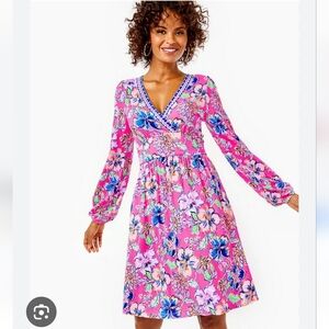 Lilly Pulitzer Carmilla Dress In Pink Isle Last Bud Not Least Size 12